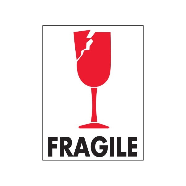 Bsc Preferred 3 x 4'' - ''Fragile'' Labels, Style 2, 500PK BUY00023906 - main